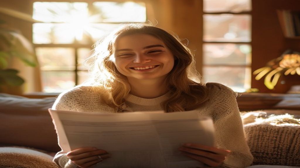 Family reviewing a home inspection report while standing in front of a new house